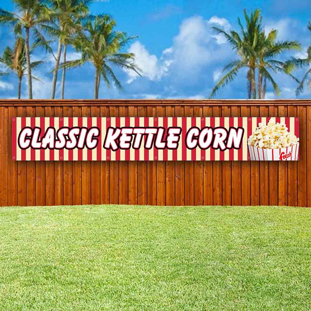 CLASSIC KETTLE CORN XXL Banner Advertising Vinyl Flag Sign Many Sizes LARGE SIZE