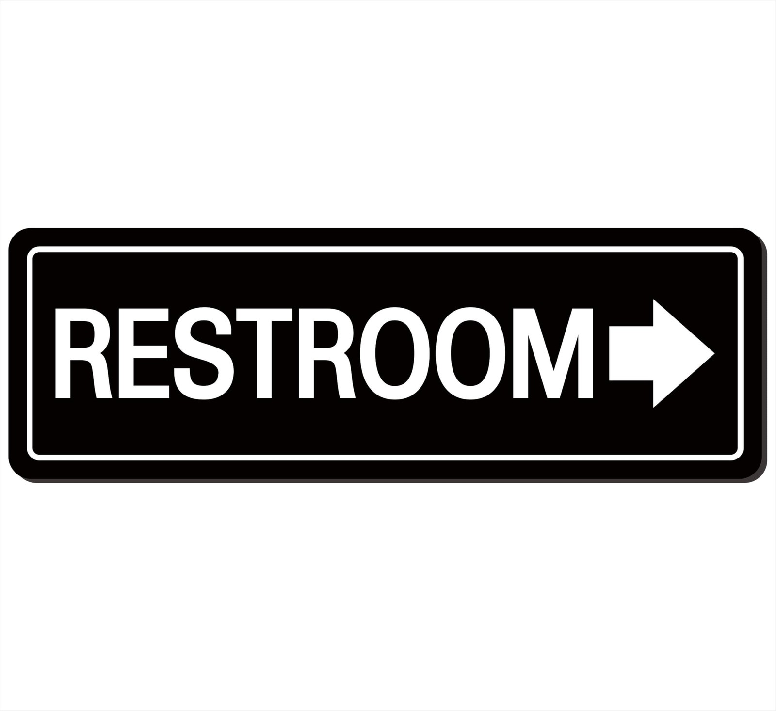 Restroom Sign with Arrow – Commercial Restroom Sign with Right Arrow, Made of…