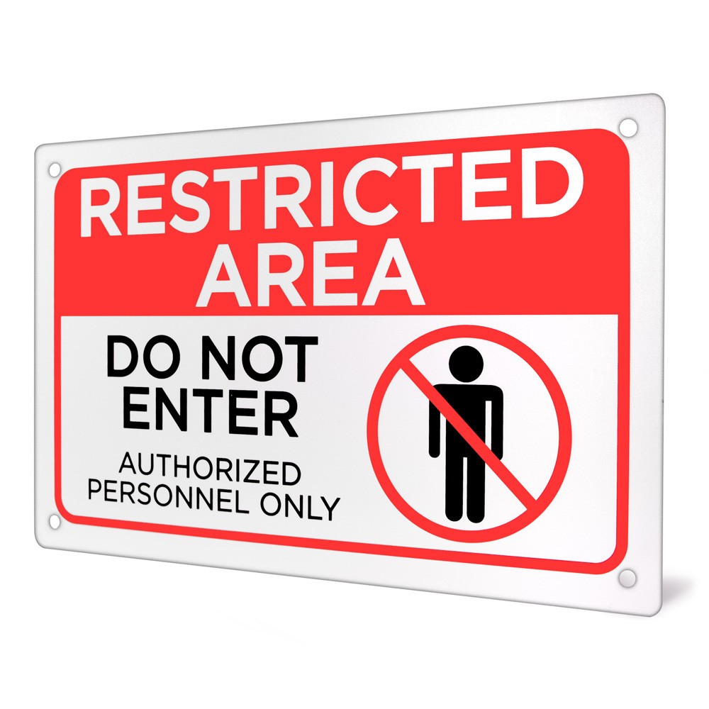 Heavy Duty RESTRICTED AREA DO NOT ENTER Aluminum Sign – Large 18 x 12 Inch Size!