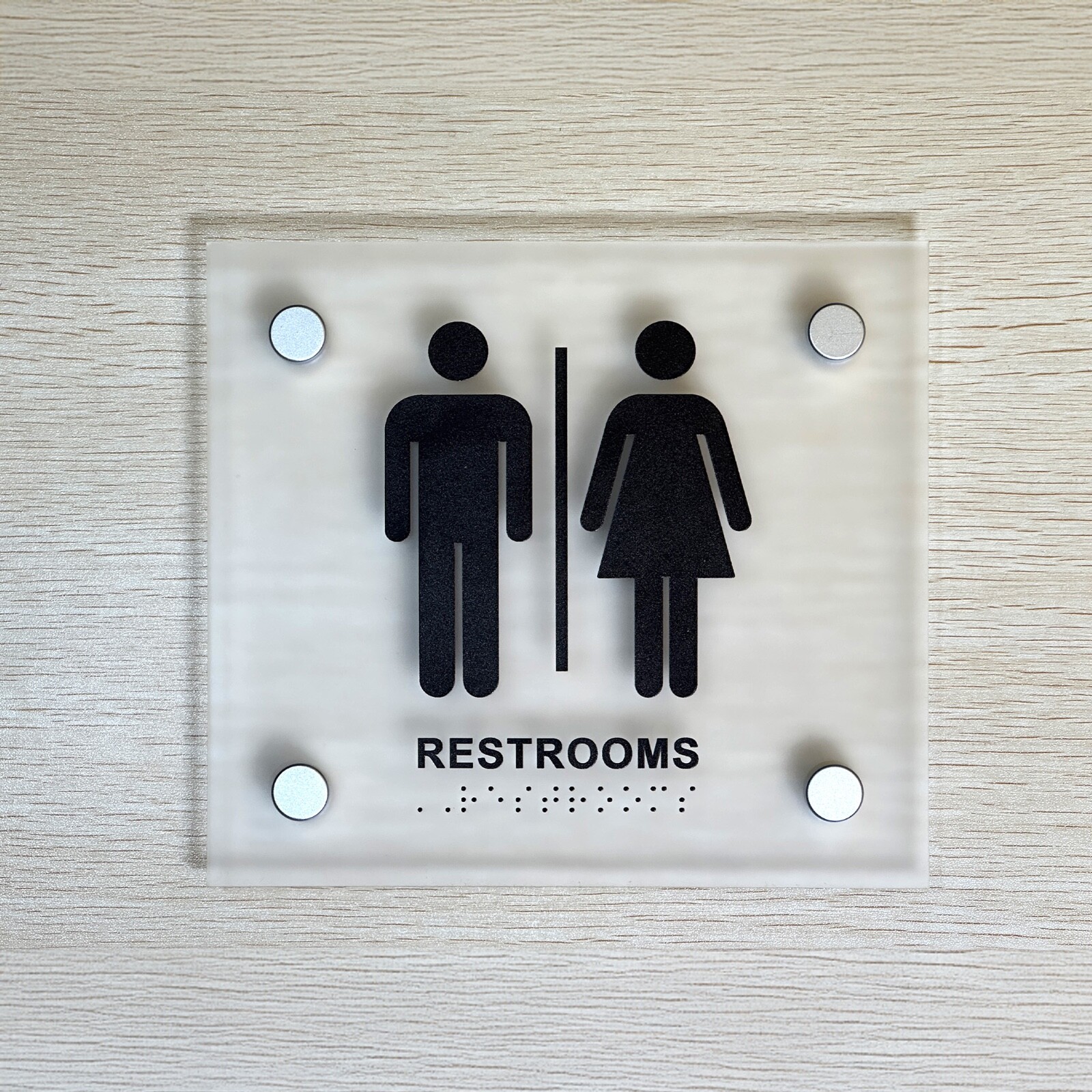 Wall Frosted Acrylic Sign with Spacers