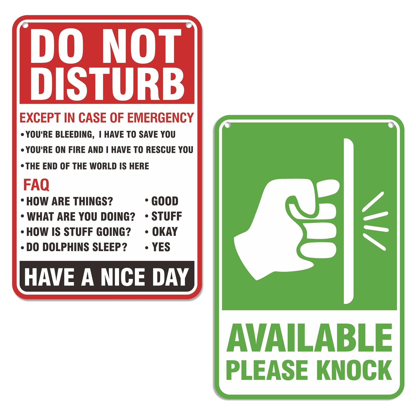 Do Not Disturb Door Hanger Sign, Available Please Knock Sign, Double-Sided PV…