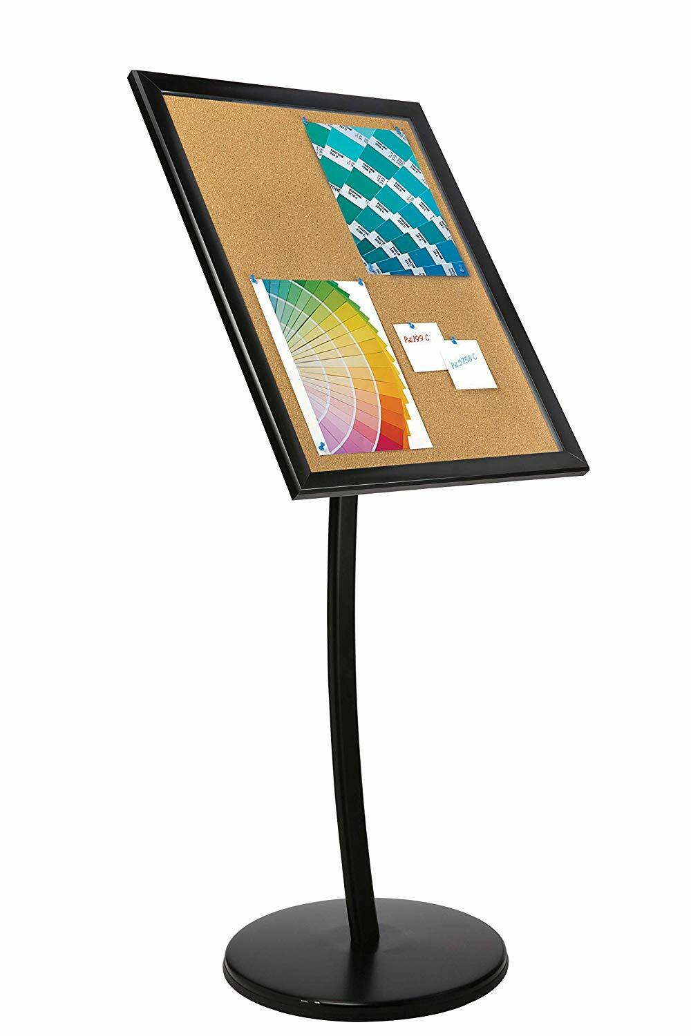 Universal Showboard w/Cork Post 4x(8.5×11) » Black Lockable Pedestal Menu Holder