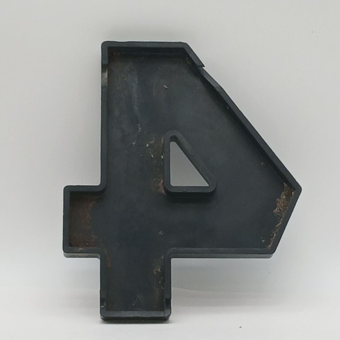 vintage art deco ACTUAL THEATRE&rsquo;S 3-D MARQUEE Number 4 8in. black