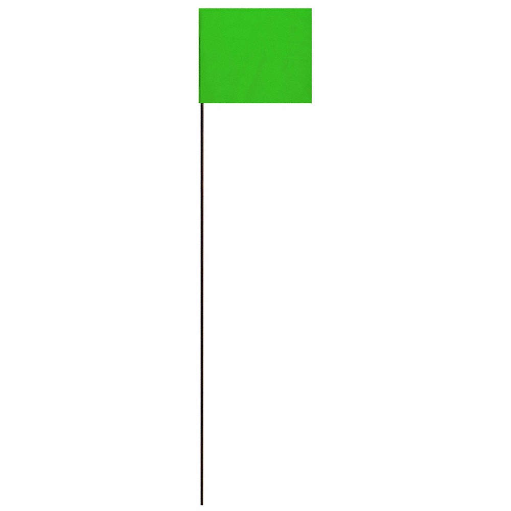 HY-KO PRODUCTS SF-21/GR Marking Flag,Green,Solid Pattern,PK25 52ZW65