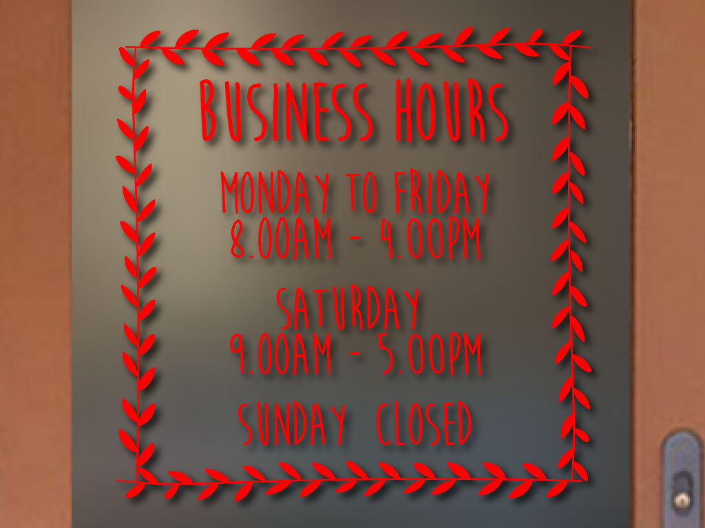 LEAVES COOL STORE ORIGINAL BUSINESS HOURS COLORS and Sizes PERSONALIZED Sign