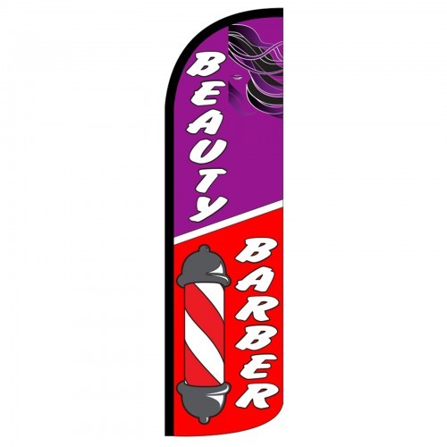 Beauty Barber Swooper Flag Only Windless 3&prime; Wide Sign Banner Purple