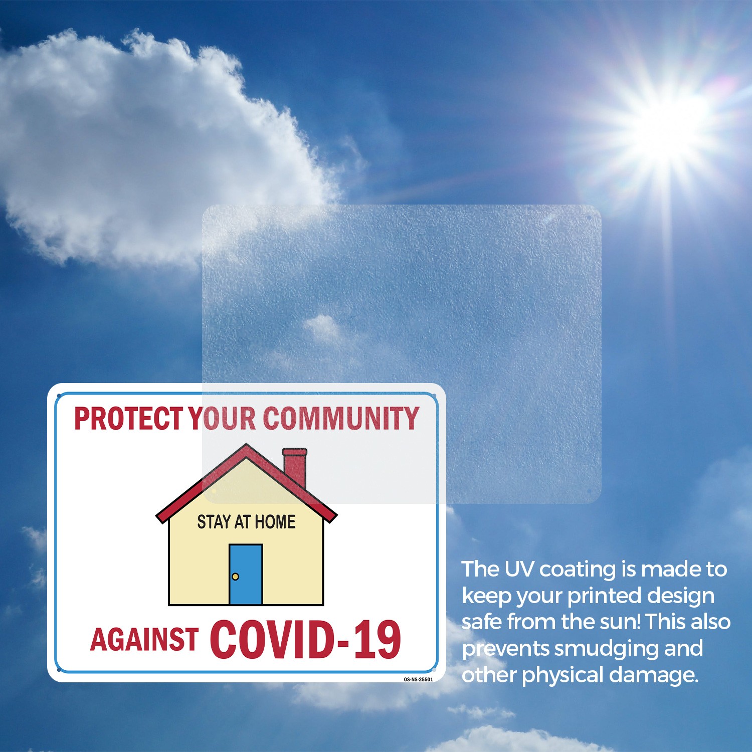 Protect Your Community Against COVID-19 Public Safety Sign, Decal 5 or 10 Pack