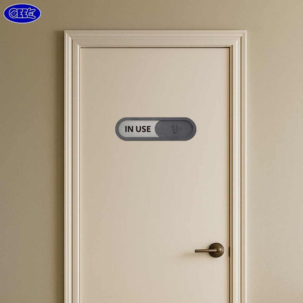 7.5×2.2 Inch Brown MDF In Use Available Slider Privacy Door Sign Home Office