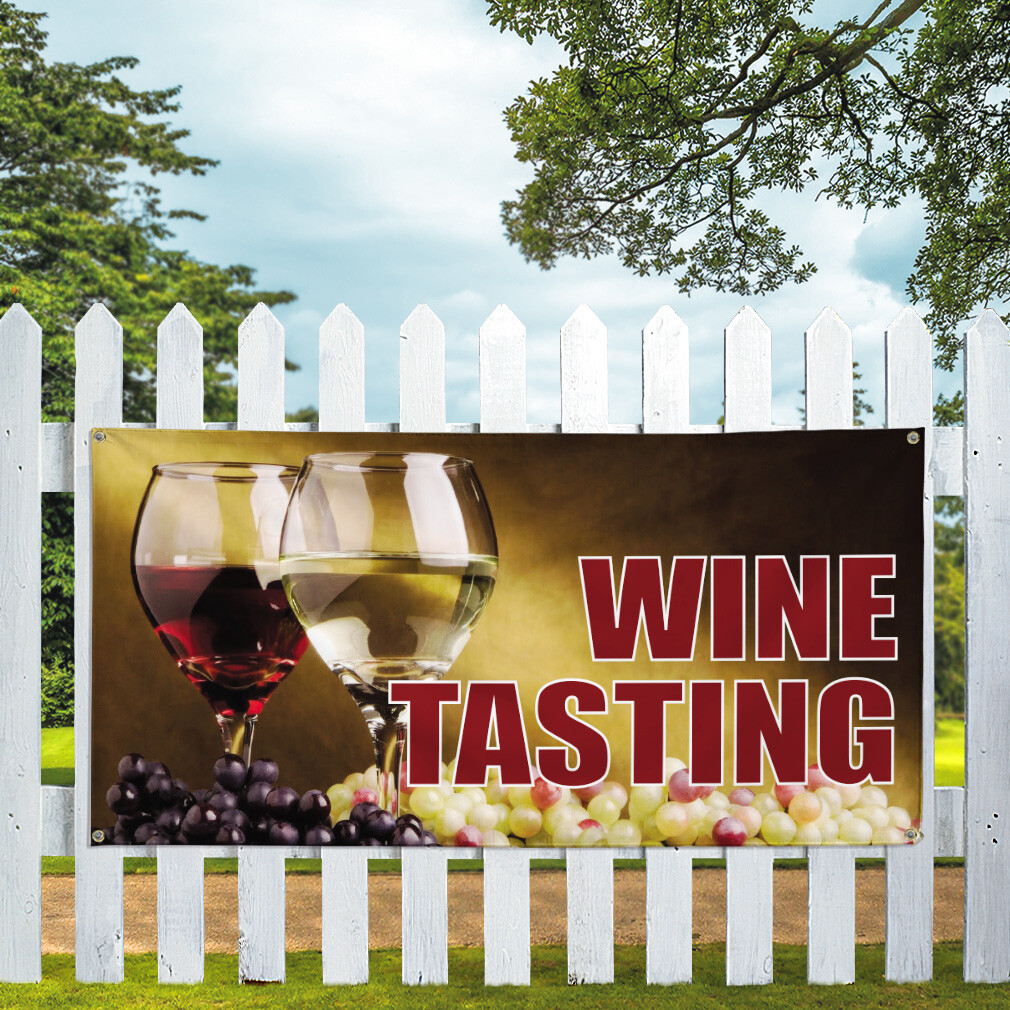 Vinyl Banner Multiple Sizes Wine Tasting Outdoor Advertising Printing Outdoor