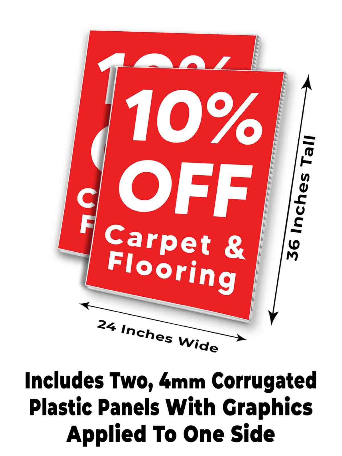10% Off Carpet & Flooring Signicade 24×36 A Frame Sidewalk Sign Double Sided