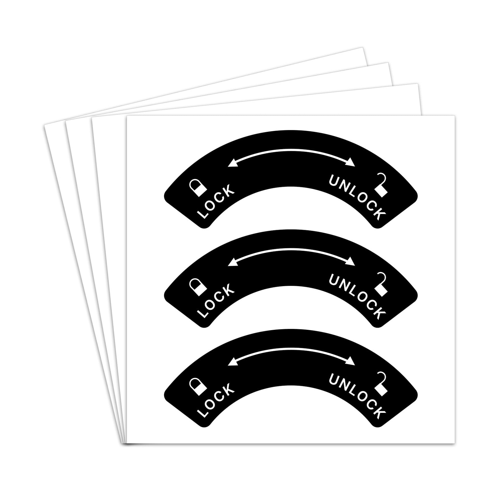– LOCK UNLOCK Direction Indicating Stickers – Self Adhesive Peel and Stick De…