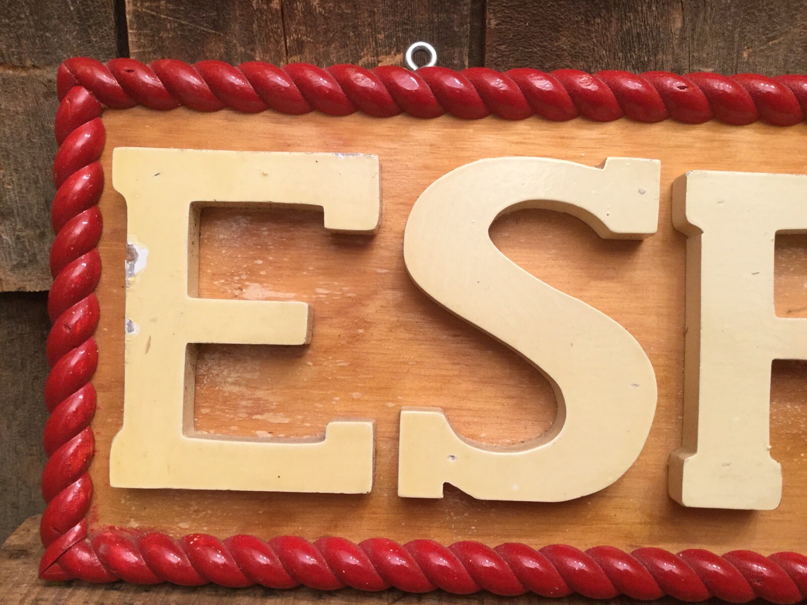 Vintage 3D Crafted Wooden Coffee Shop ESPRESSO Hanging Swing Advertising Sign