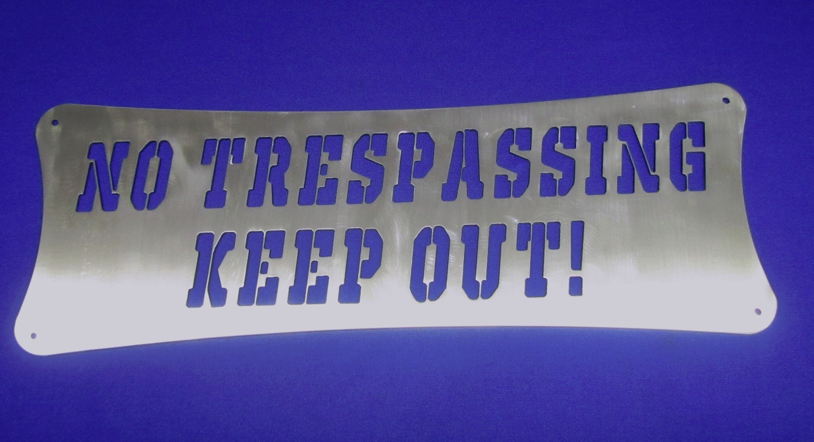 NO TRESPASSING KEEP OUT SIGN 27-3/4&Prime; X 8&Prime; 14 GA. STEEL LAND OWNERS SAFE SECURE