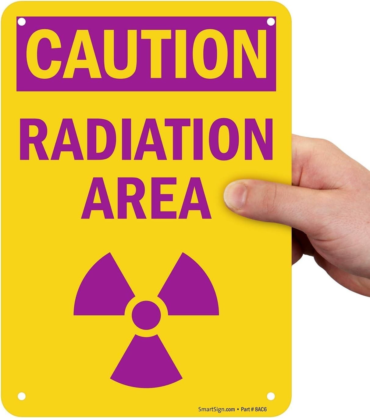 Easy Install 10 x 7 Caution Radiation Area Sign – Long-Lasting HDPE Material