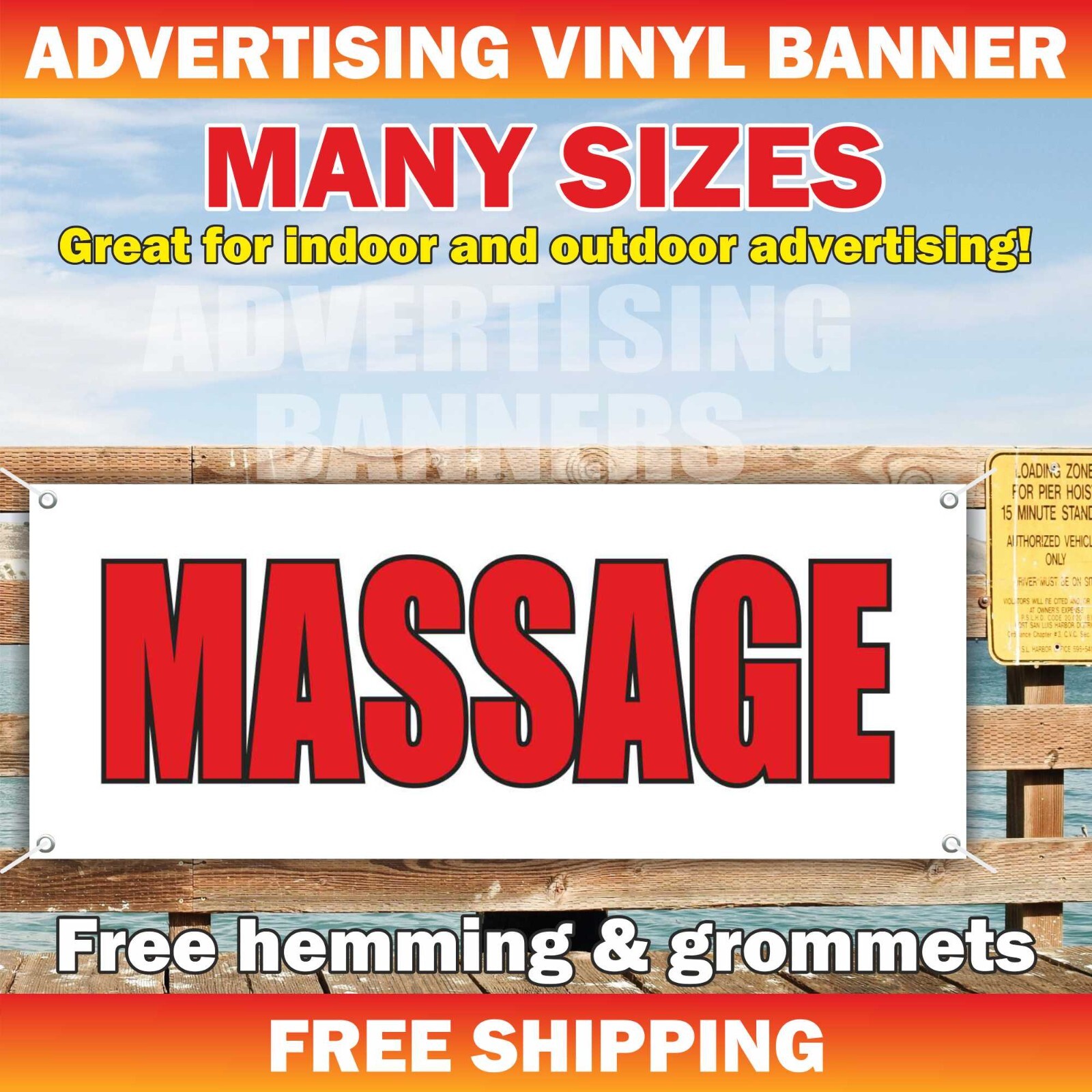 MASSAGE Advertising Banner Vinyl Mesh Sign Beauty Spa Chinese Wellness THERAPY