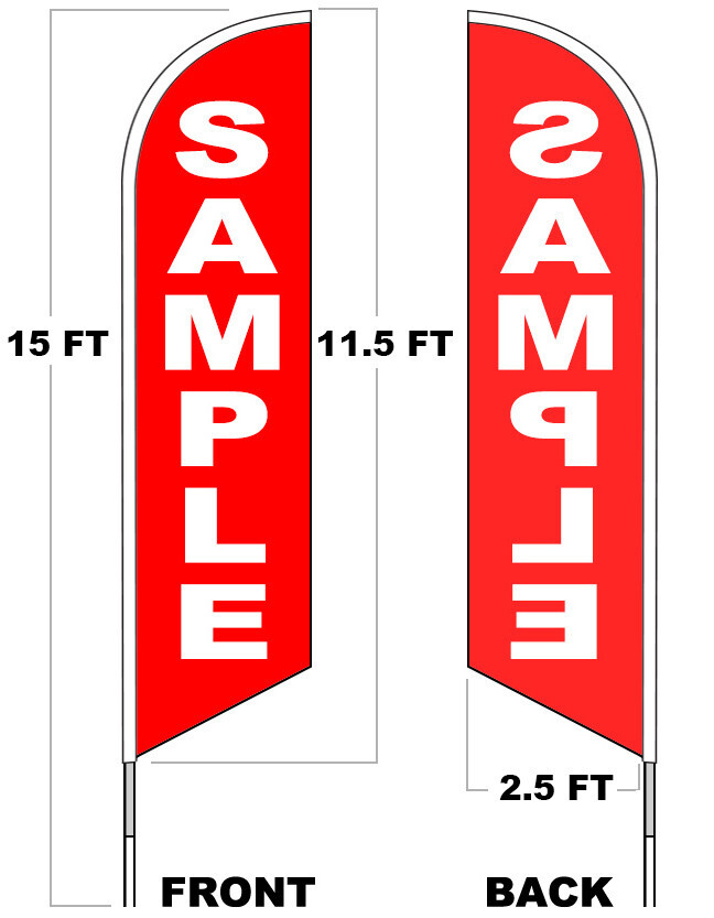 LEMON SHAKE UPS Windless Swooper Flag Kit 15 Ft Tall Feather Banner Sign yb-h