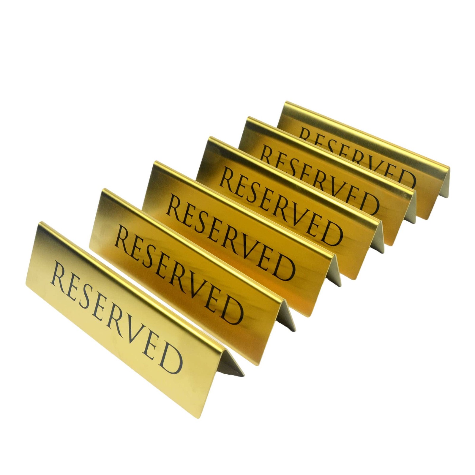 Golden Metal Table Top Reserved Sign for Restaurants Wedding Ceremony and Even