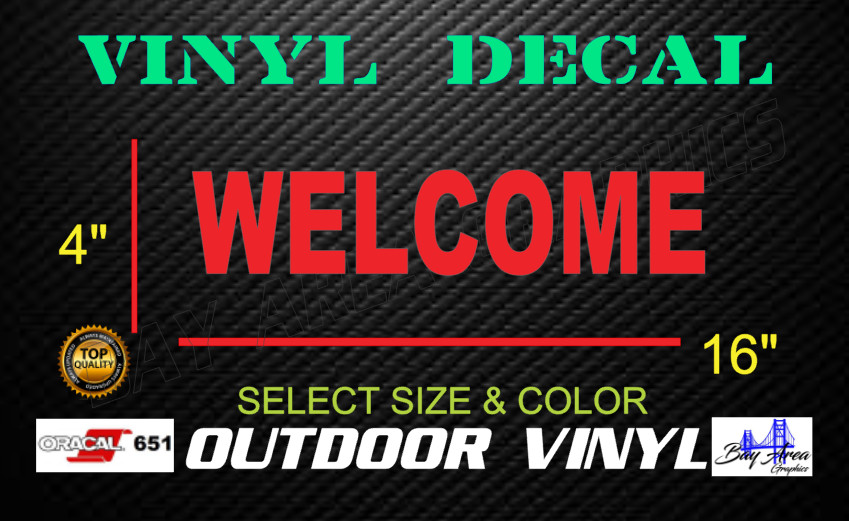 WELCOME Vinyl Decal Storefront Window Sign Business Door ORACAL 651