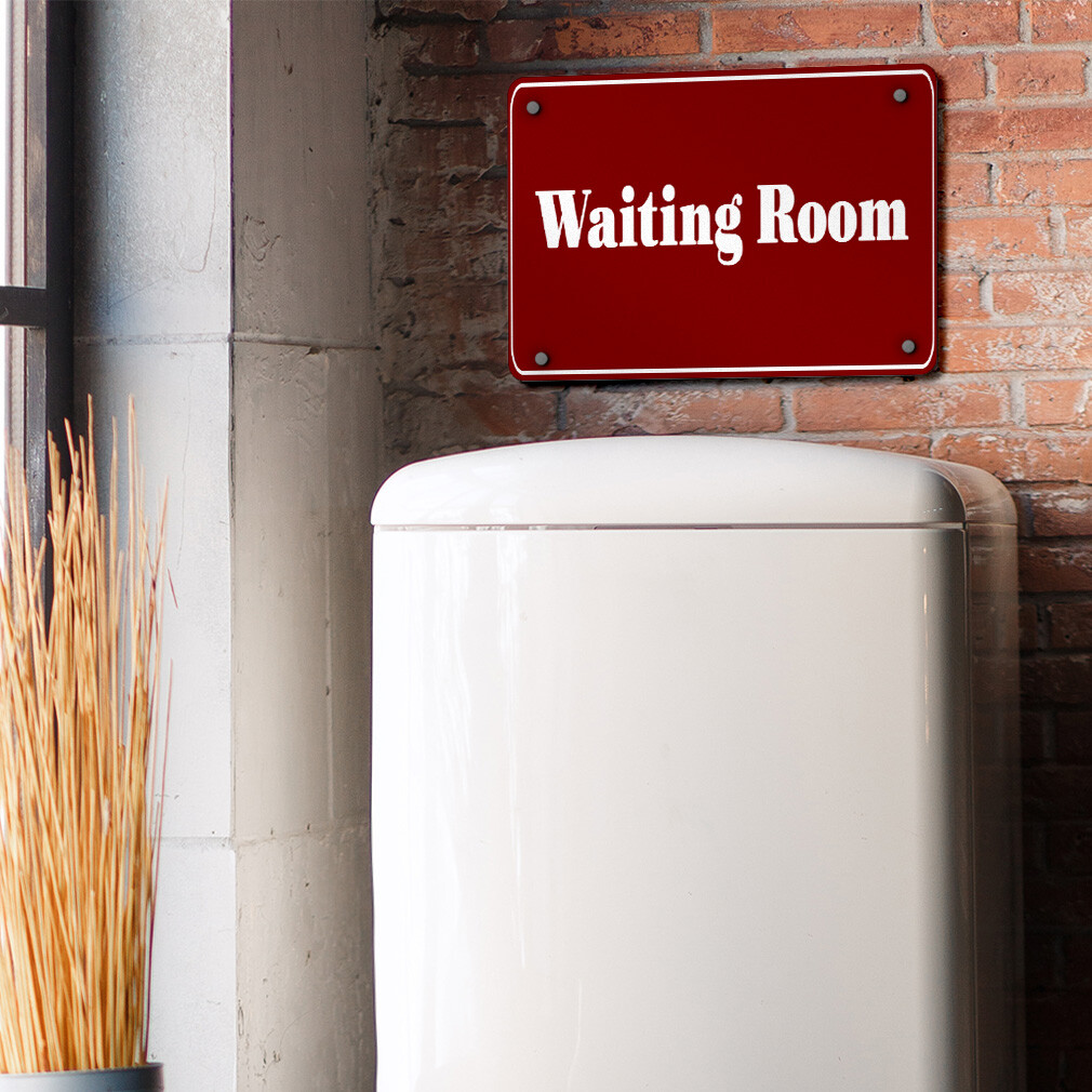Aluminum Horizontal Metal Sign Waiting Room B Business Feature Department