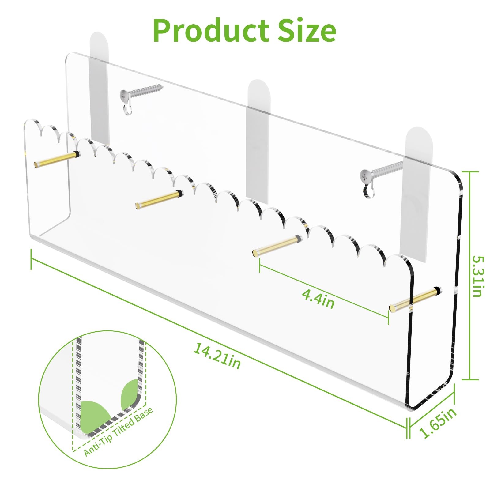 Laumffon Brochure Holder Wall Mount, 2 Pack Acrylic Modular Flyer 3 Slots