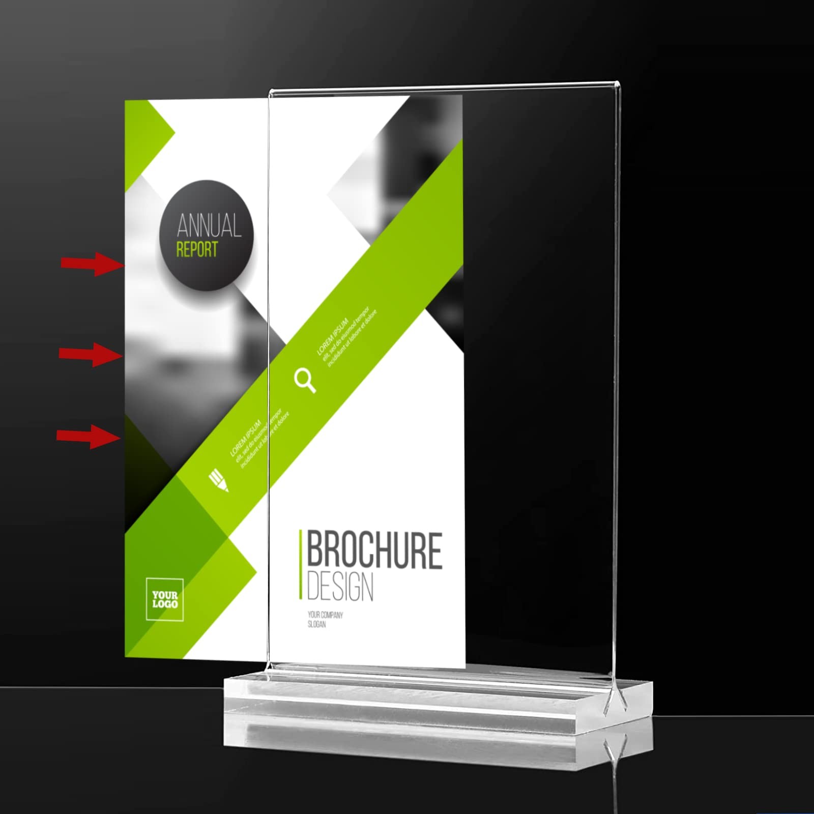 3 Pack 11 x 17 Inches Acrylic Sign Holder – Clear T Shaped Table Menu