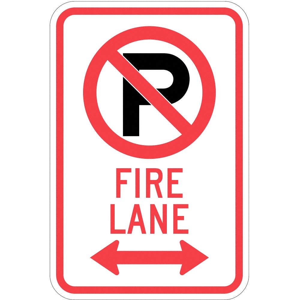 LYLE T1-1059-HI_12x18 Fire Lane Parking Sign,18&Prime; x 12&Prime; 36A851