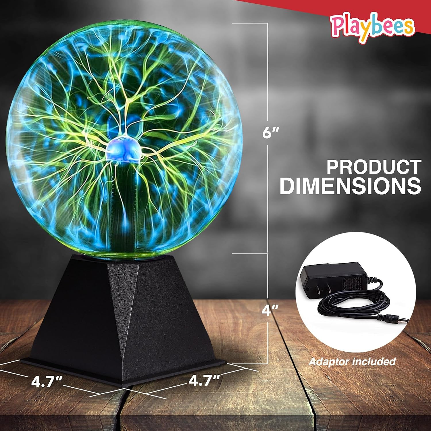 Green Plasma Ball – 7 Inch – Tesla Coil Bulb Static Electricity in a Vacuum Pres
