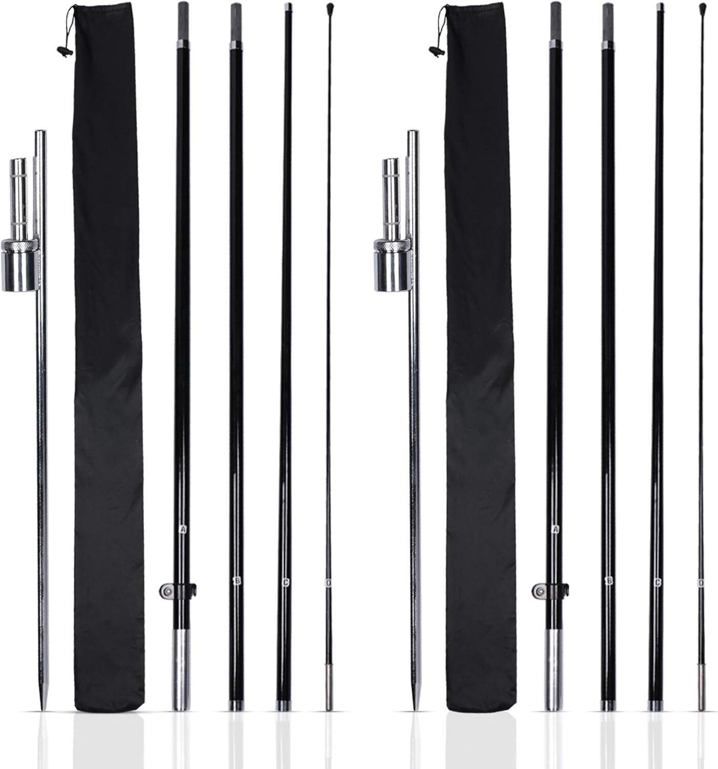 Durable 100% Fiberglass Feather Flag Pole Kit – 15ft Tall for Business Displays