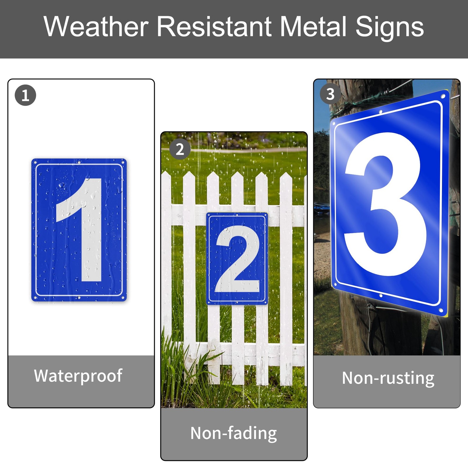Numbered Sign 13 Aluminum Tennis Court Parking Lots 12×8 Inch Weatherproof