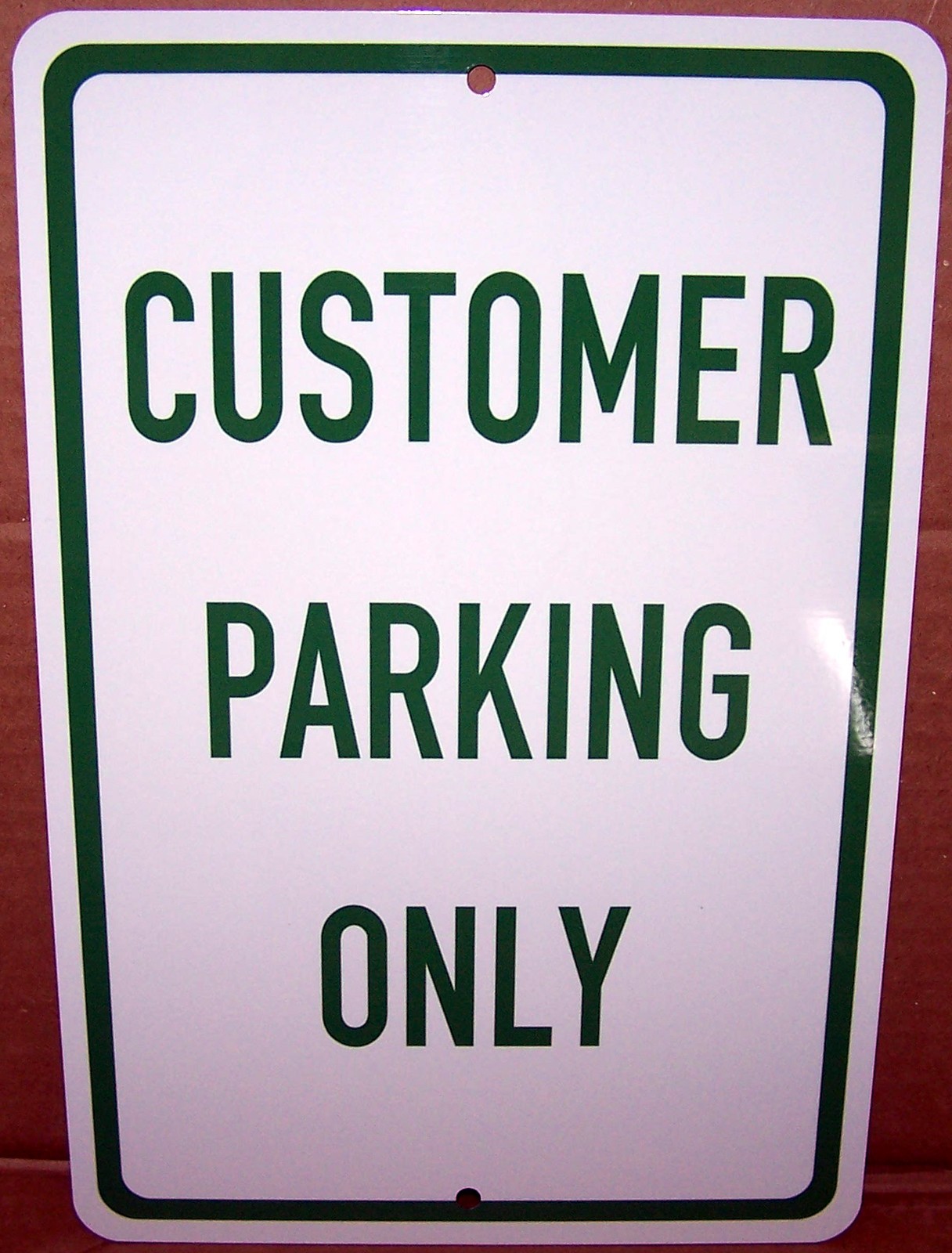 Customer Parking Only in Green/White UV Protected 8&Prime;x12&Prime; Aluminum Sign