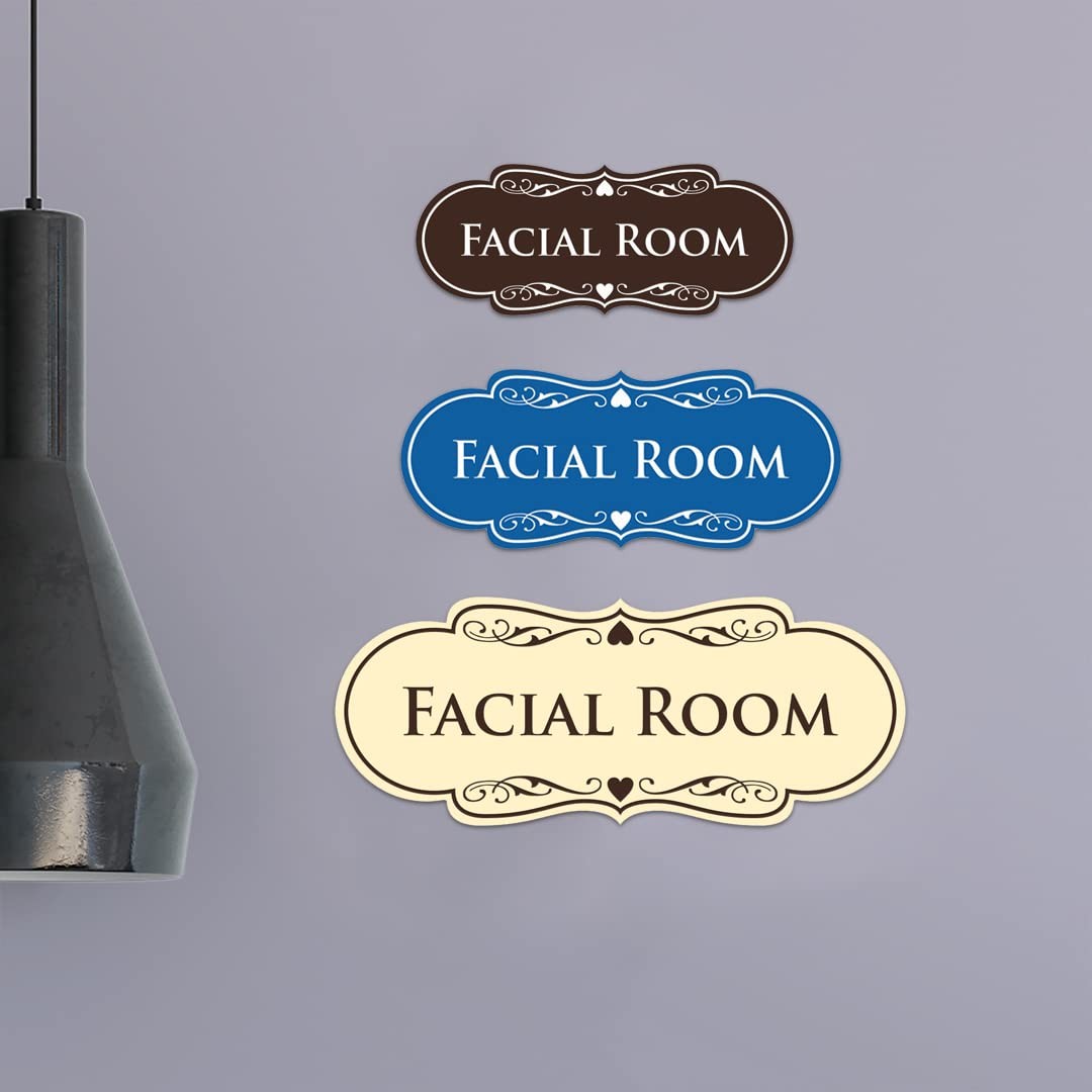 1 Pack Designer Facial Room Sign Black Gold Medium Beauty Salon Signage