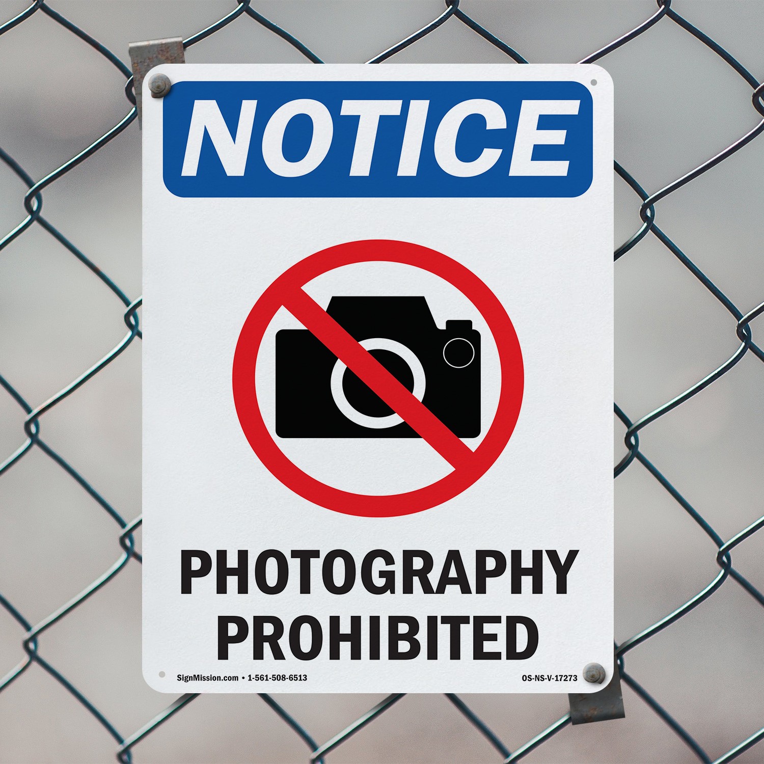 Photography Prohibited OSHA Notice Sign Metal, Plastic, Or Decal – 5 or 10 Pack