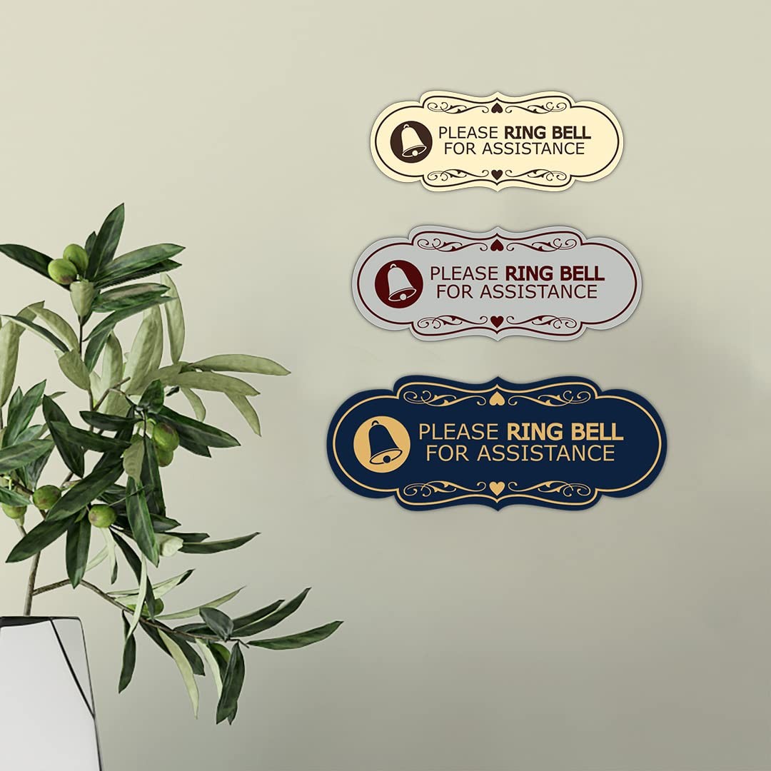 Designer Please Ring Bell for Assistance (Classic Bell) Wall or Door Sign