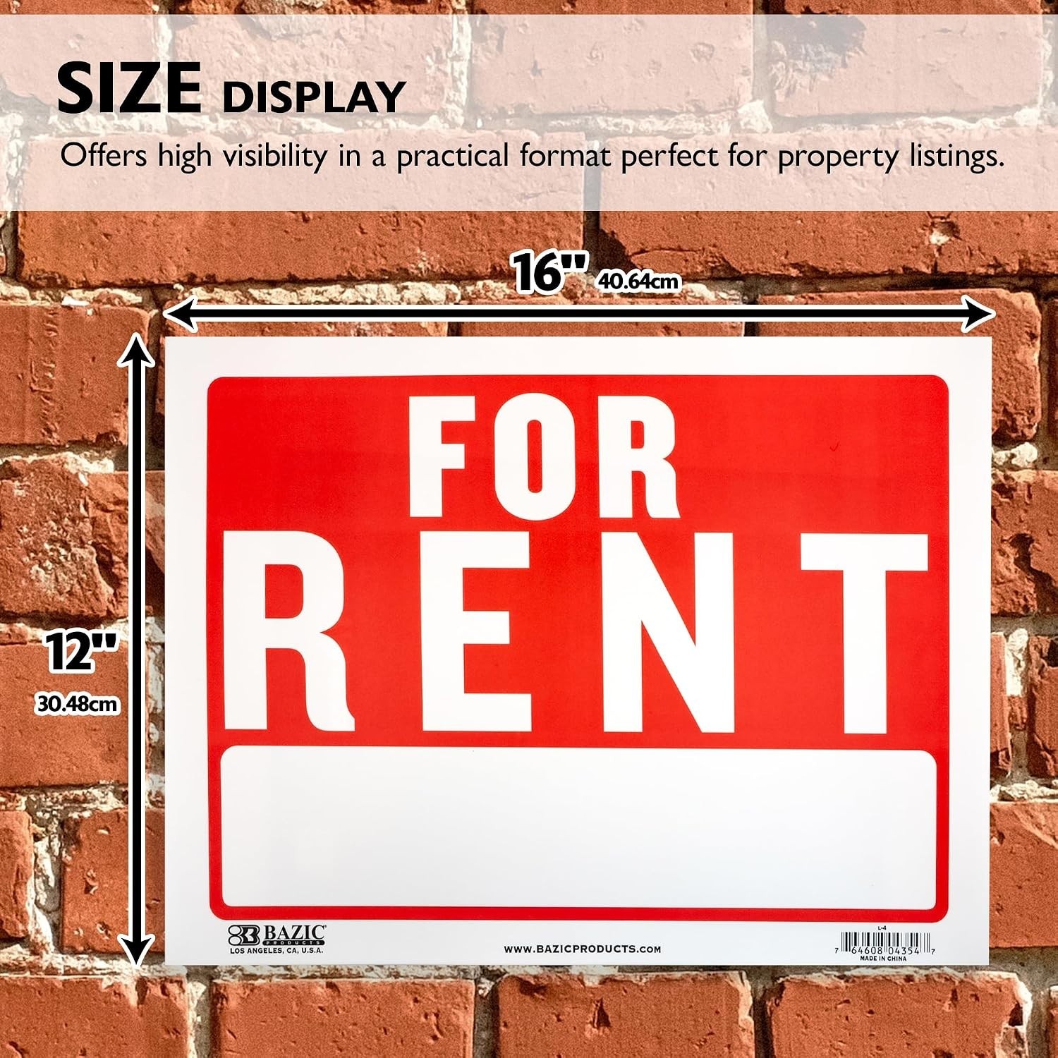 12in x 16in For Rent Signs – 24 Count, Perfect for Notices & Event Signage