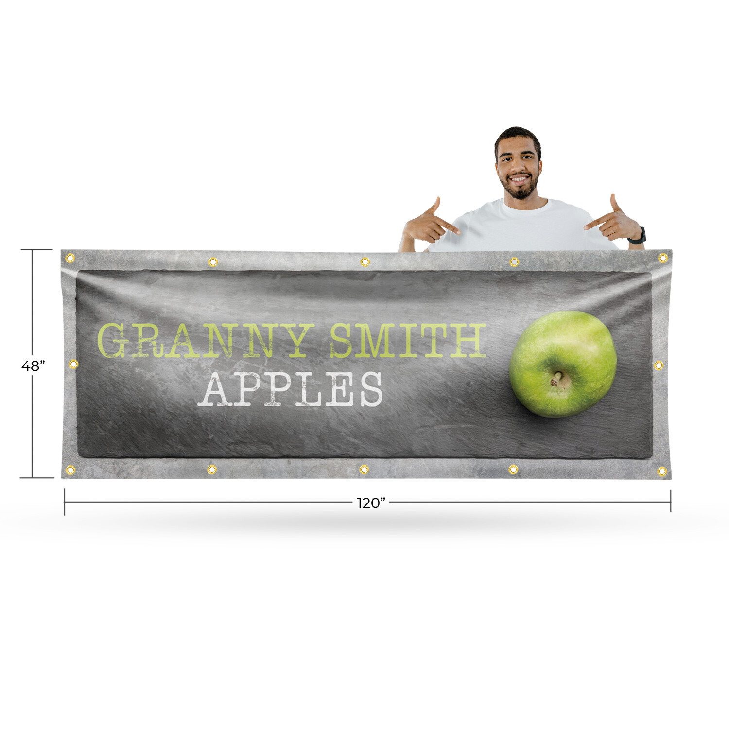 Granny Smith Apples Vinyl Banner Sign with Metal Grommets Heavy-Duty