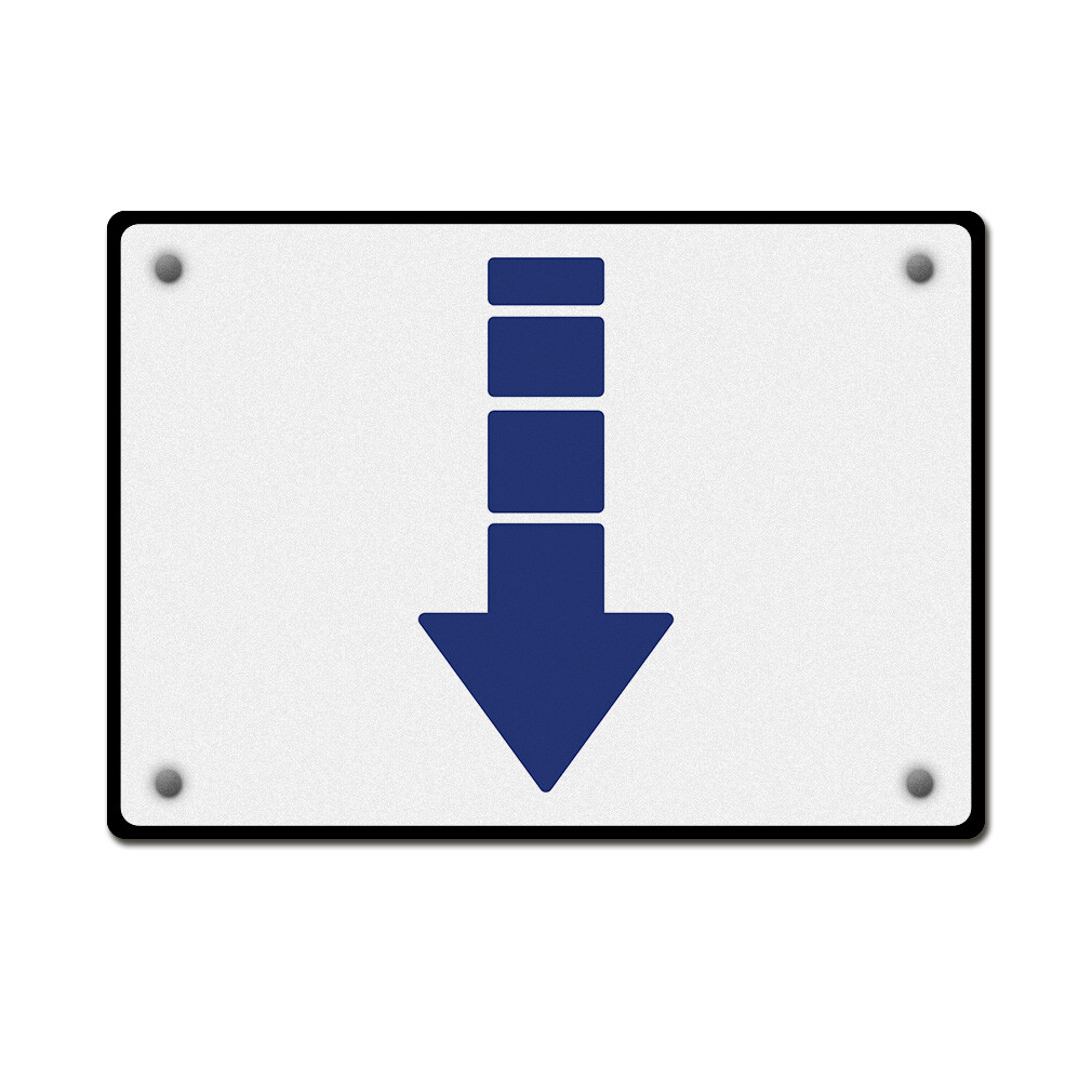 Horizontal Metal Sign Down Directional Acrylic Weatherproof Street Signage