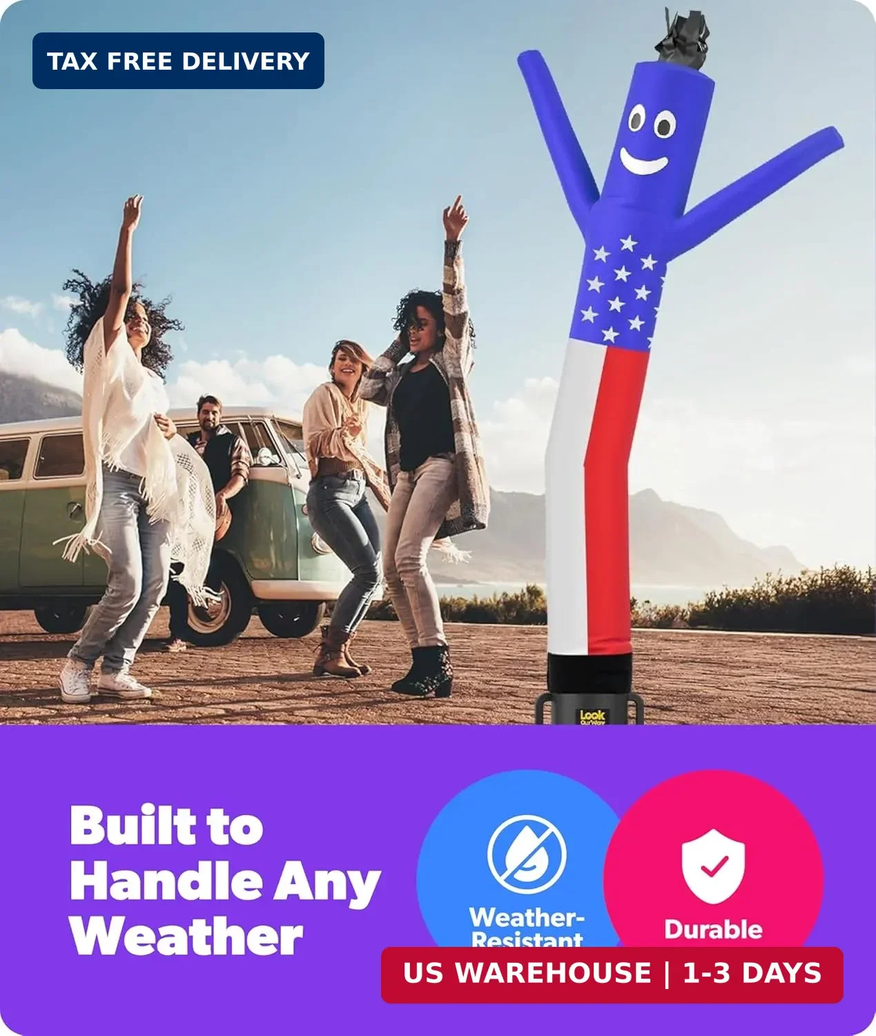LookOurWay Air Dancers Wacky Waving Inflatable Tube Guy – 7ft Tall Inflatable Ad