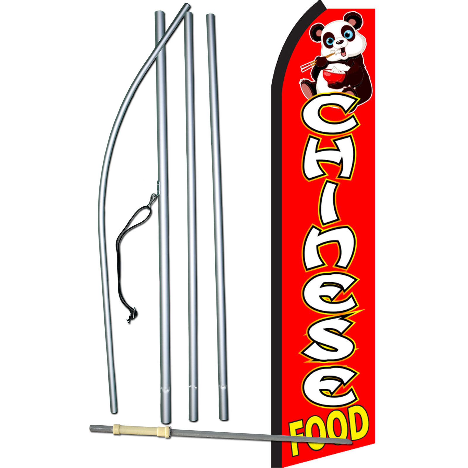 Chinese Food Panda Complete Swooper Flag Bundle