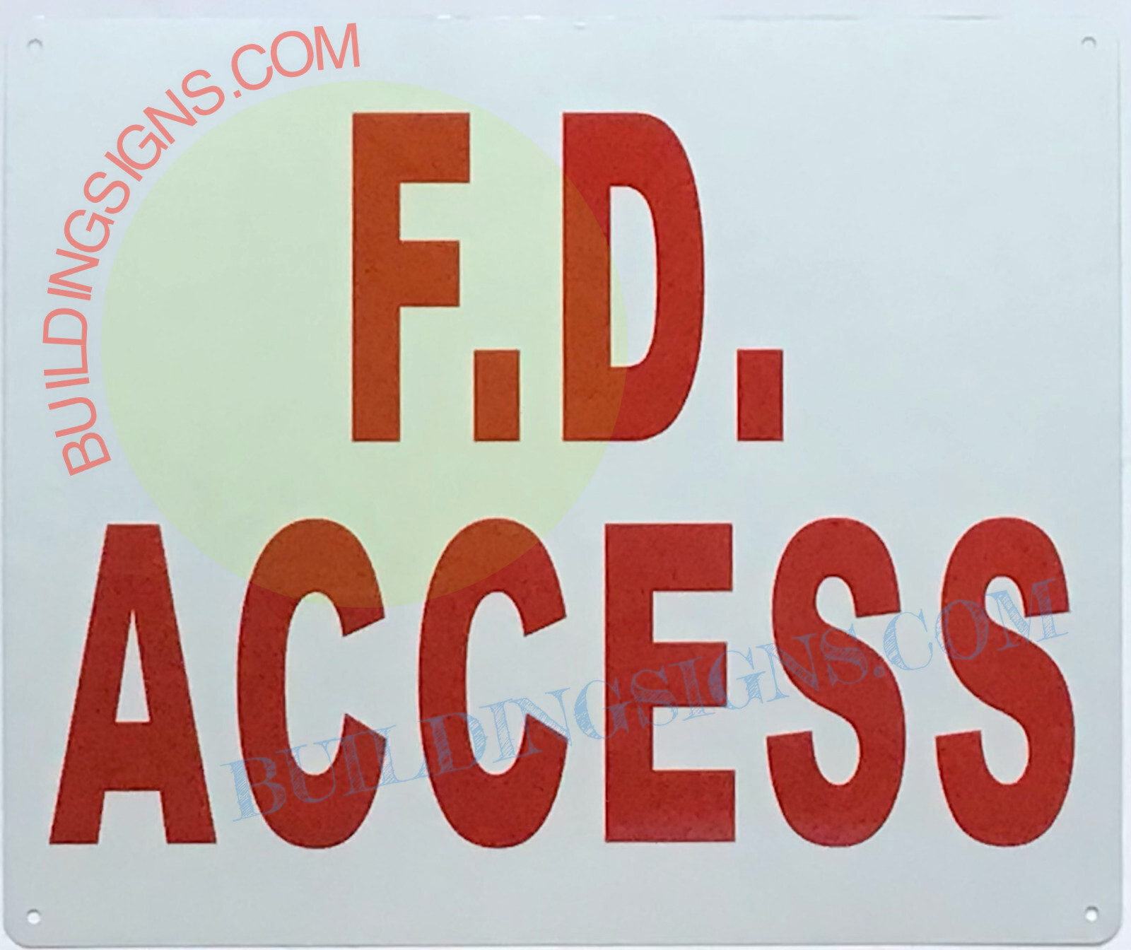 FD ACCESS SIGN (10×12, White, Aluminum)-REF24-1027