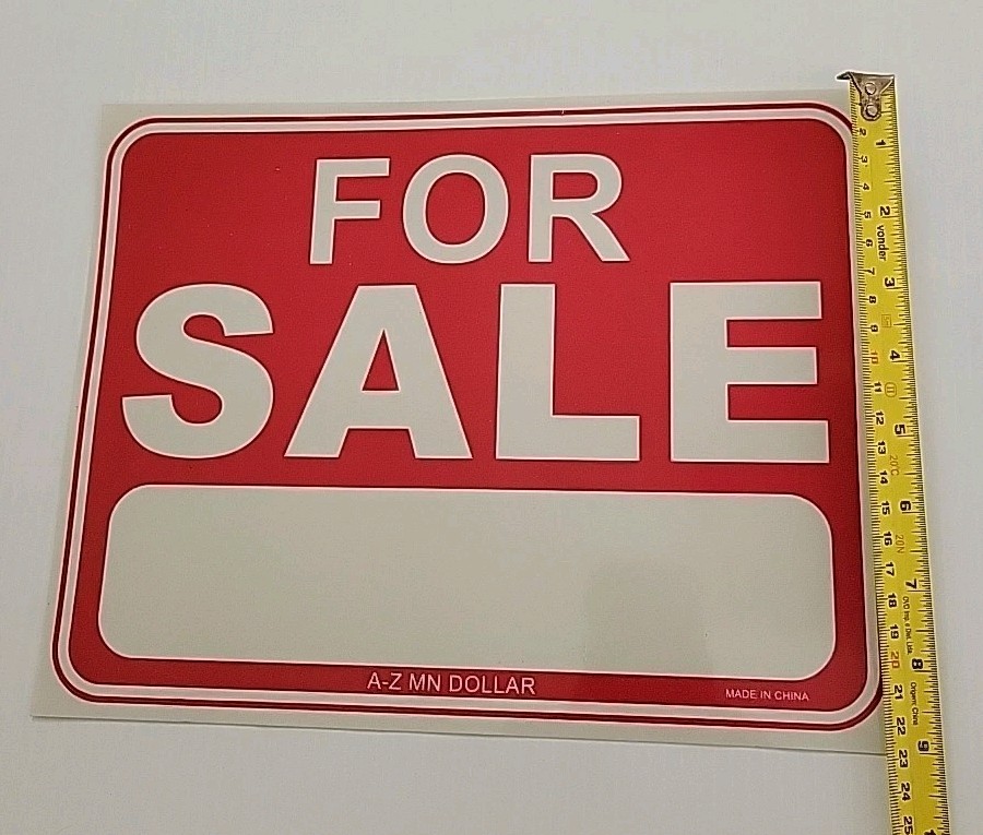 Set of 3 &lsquo;FOR SALE&rsquo; SIGN 9X12&Prime; Red and white Ready to hang Pinted SIgns NEW