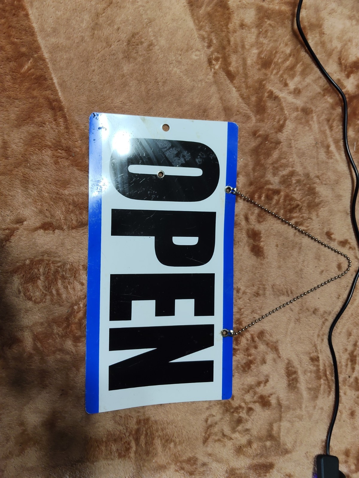 Business Sign Open Closed with clock & chain