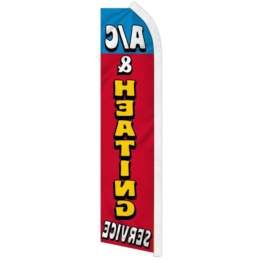 A/C & HEATING SERVICE advertising super flag poly banner *POLE NOT INCLUDED*