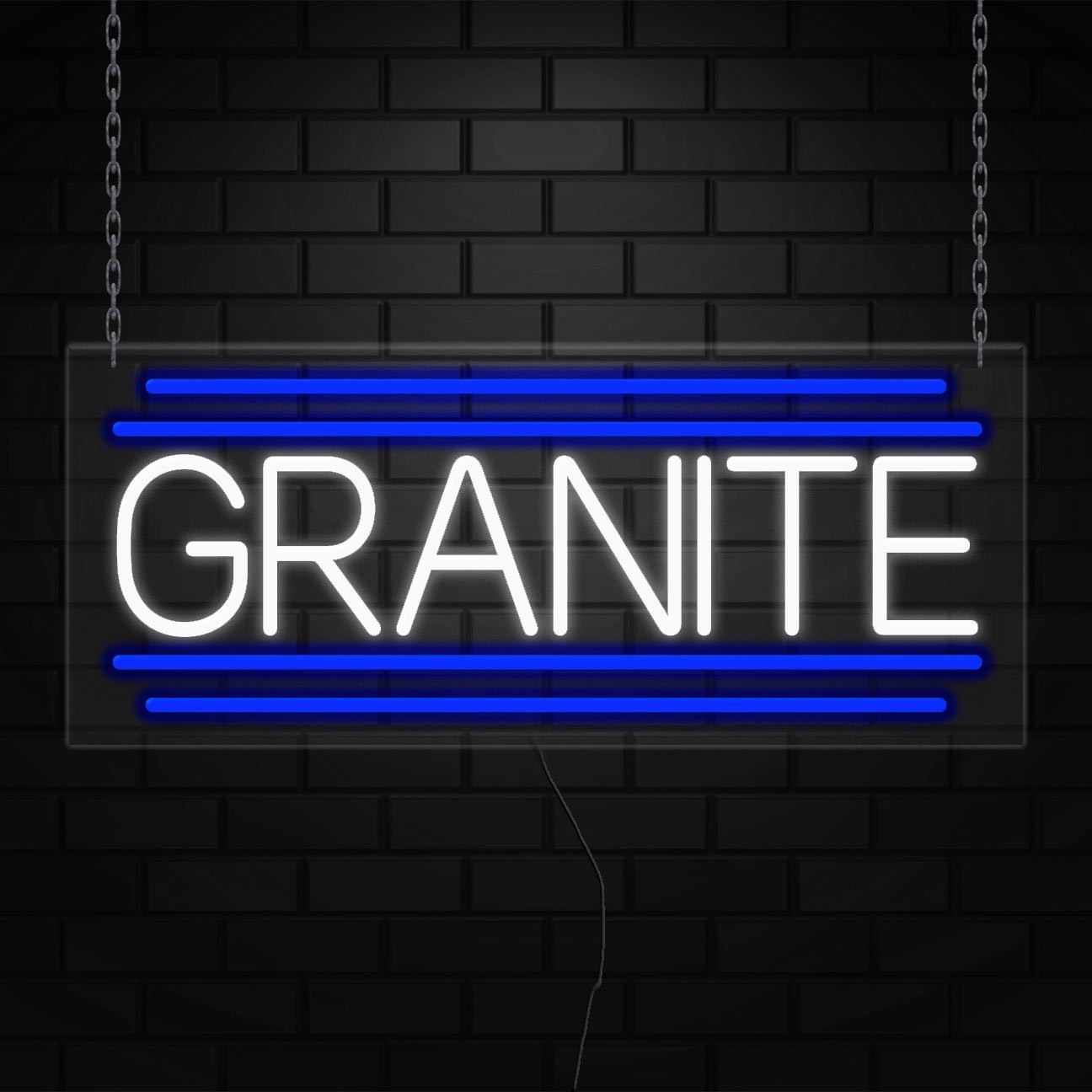 Granite Neon Sign for Retail Displays | LED Flex Neon | 30&Prime;W x 12&Prime;H x 1&Prime;D