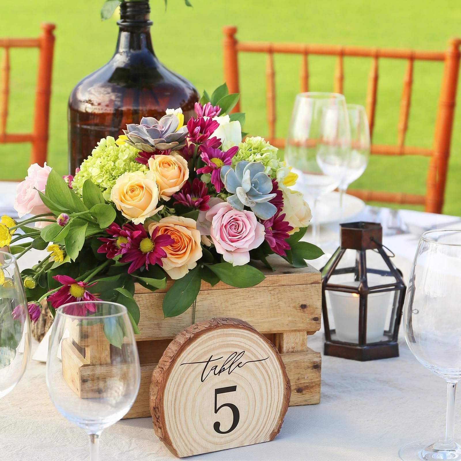 31 Pcs Wooden Wedding Table Numbers 1-30, Wooden Restaurant Table Numbers Cen…