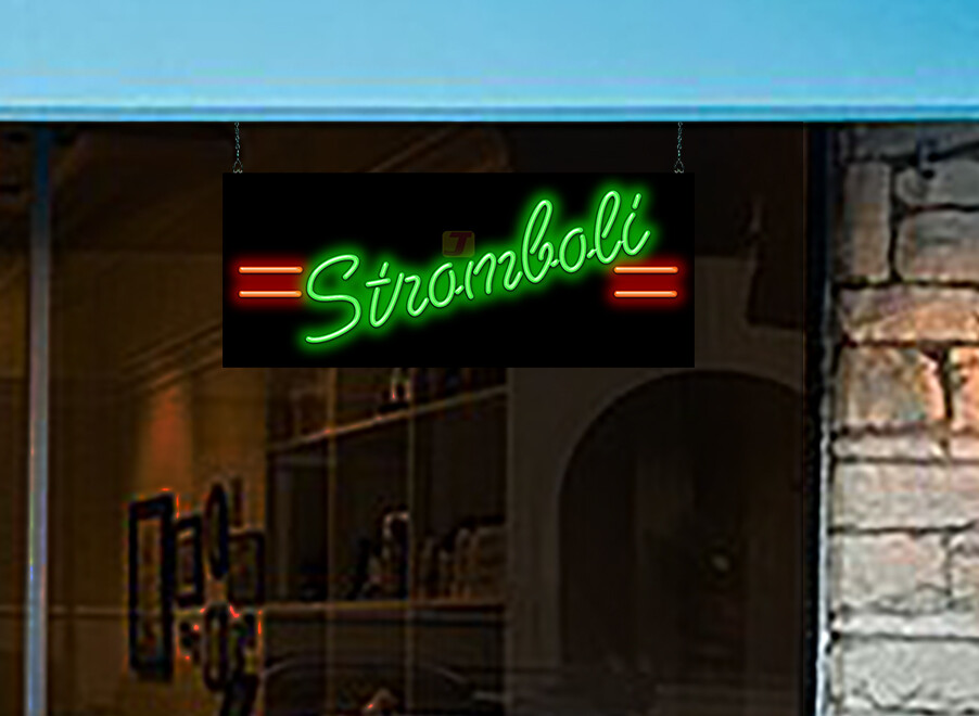 Stromboli Neon Sign REAL Neon Window Sign Hand Bent Glass Easy Installation