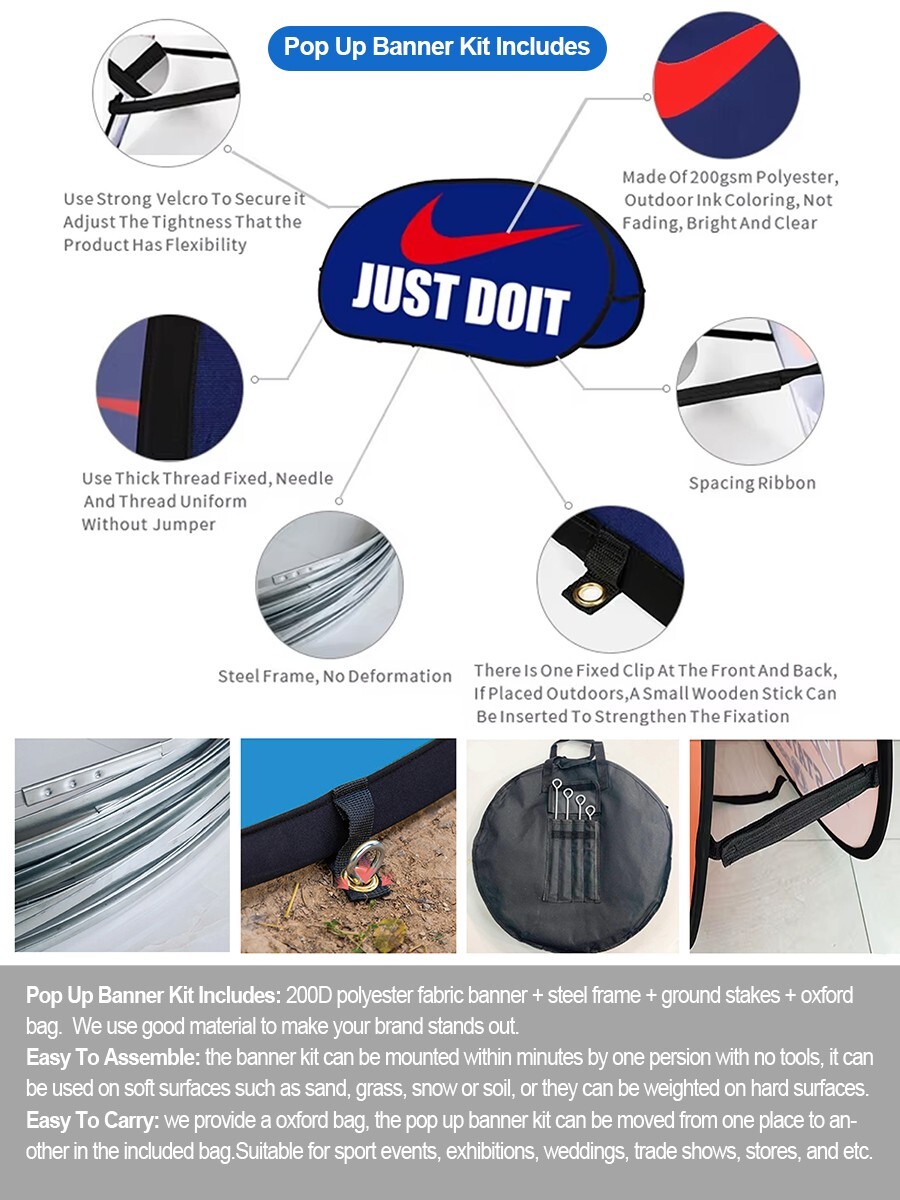 Round Popup banner A-board Sign Banner Display-We Provide Professional Design