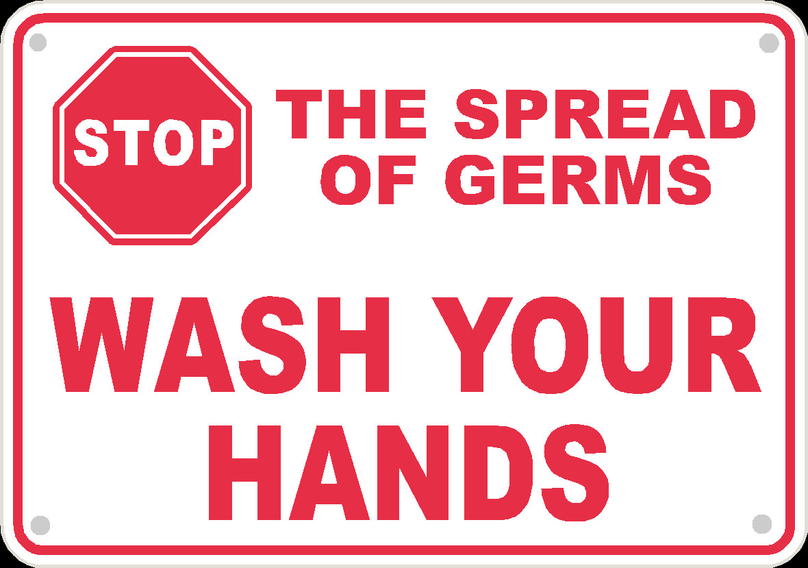 Wash Your Hands Safety Sign Caution 10&Prime; x 7&Prime; Aluminum Compliance Warning USA