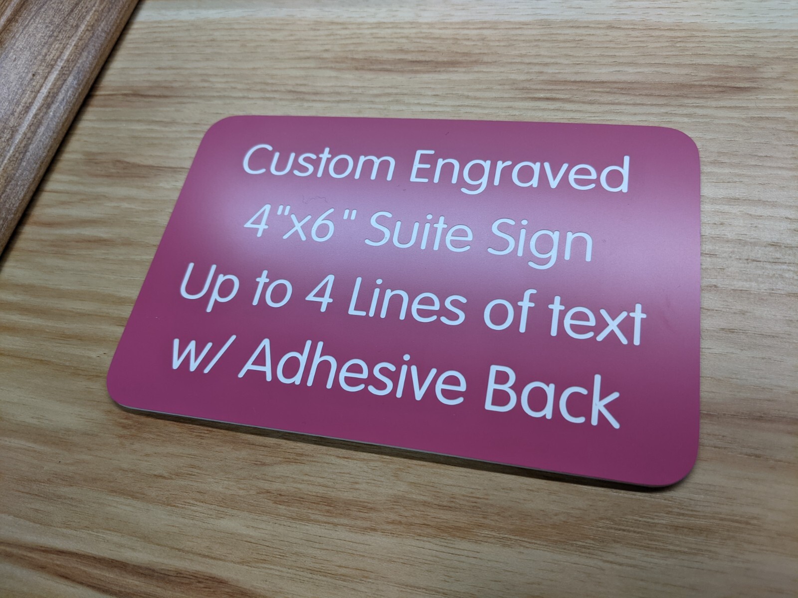 Custom Engraved 4×6 Pink Office Wall Sign | She Shed Office Small Business Signs