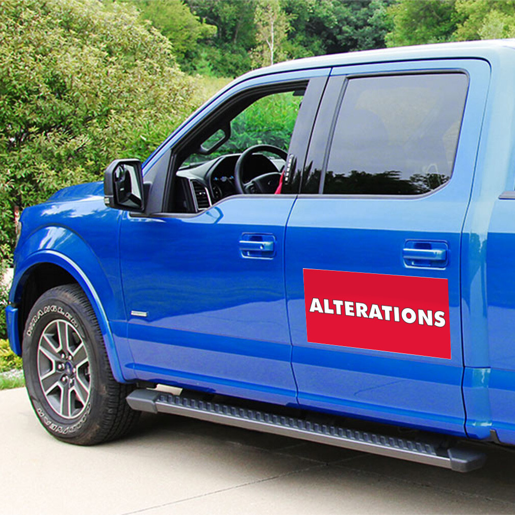 Car Magnet Set of 2 Alterations Outdoor Advertising Printing A Industrial Sign