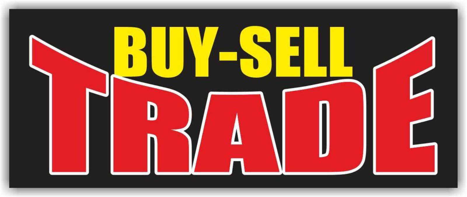 BUY SELL TRADE Advertising Banner Vinyl Mesh Sign Pawn Shop Cash Check Finance